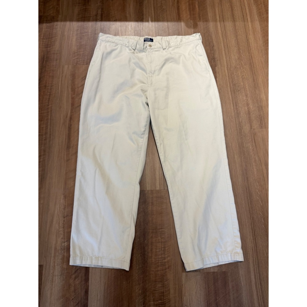 Polo Ralph Lauren Chino Pants Mens 44x32 Khaki Vintage Made in USA Cotton